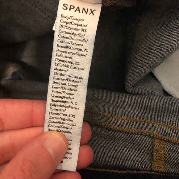 Spanx Ankle Length Skinny Jean Midnight Shade Dark Wash Compression Petite Small - Picture 3 of 4